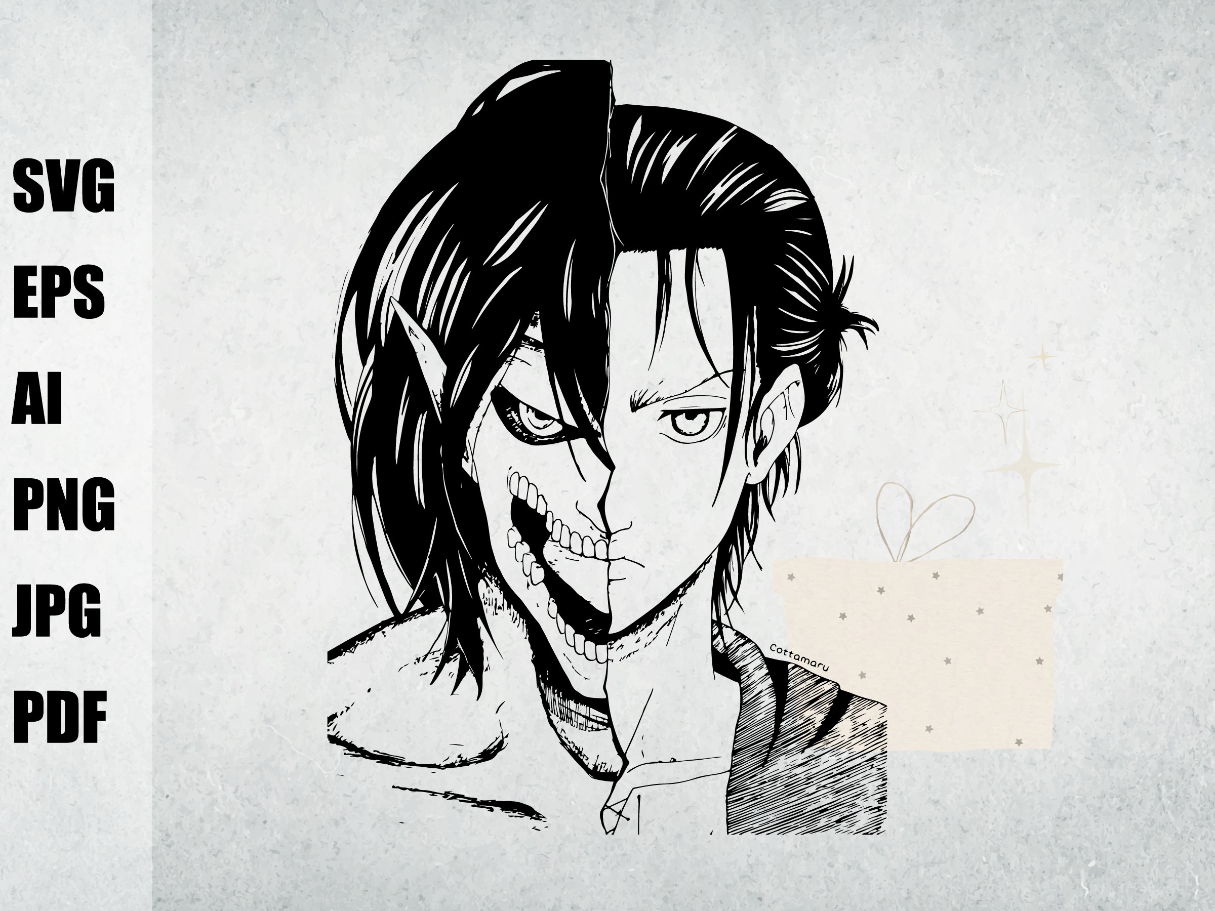 Download Eren Svg Attack On Titan Svg Manga Svg Anime Svgsvg For Etsy
