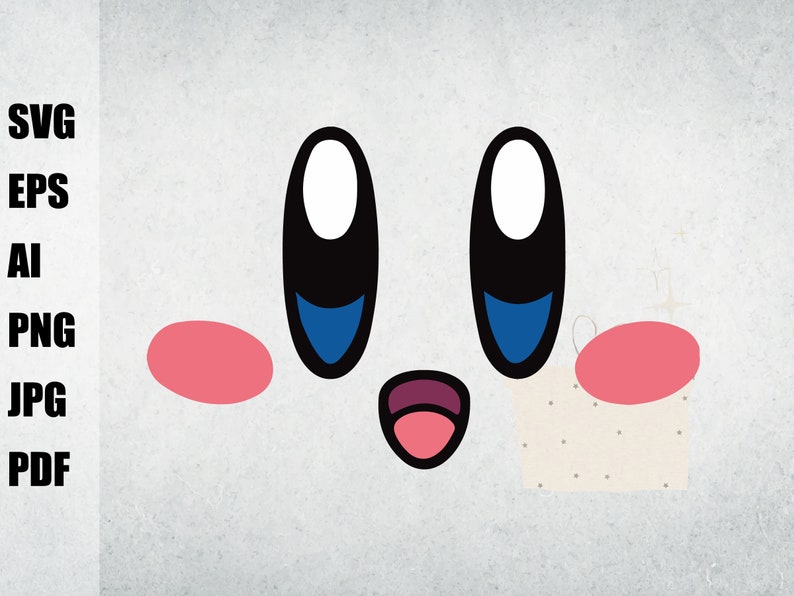 Kirby Face svg anime svg svg for cricutcut files Etsy