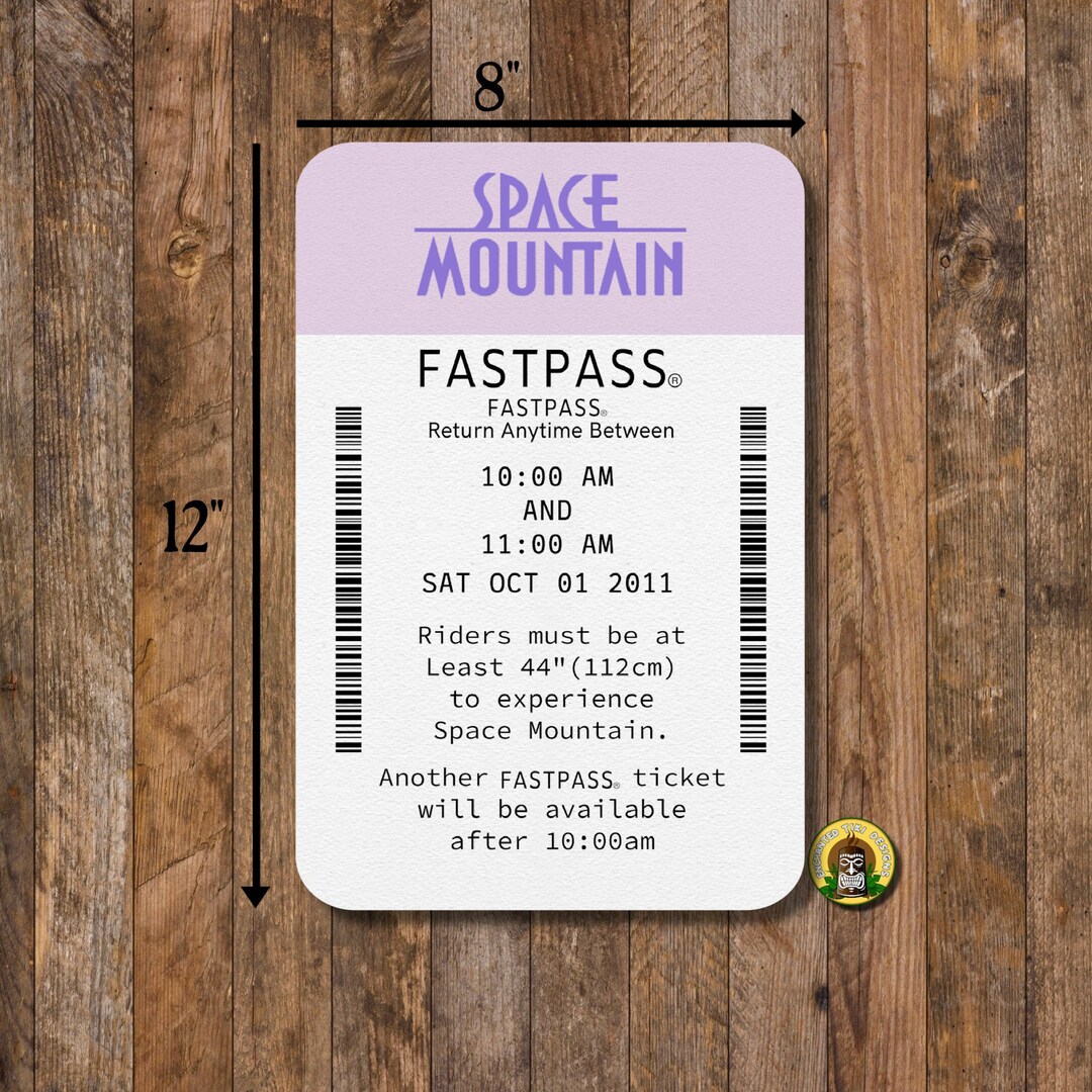 TIN Sign-(no Frame)space Mountain Vintage Fast Pass Inspired Sign - Etsy