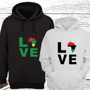Black History T-Shirt, African Heritage Tee, LOVE T-Shirt, Melanin T-Shirt, Unisex Shirt, Green, Black & Red Hoodie, Graphic Tee
