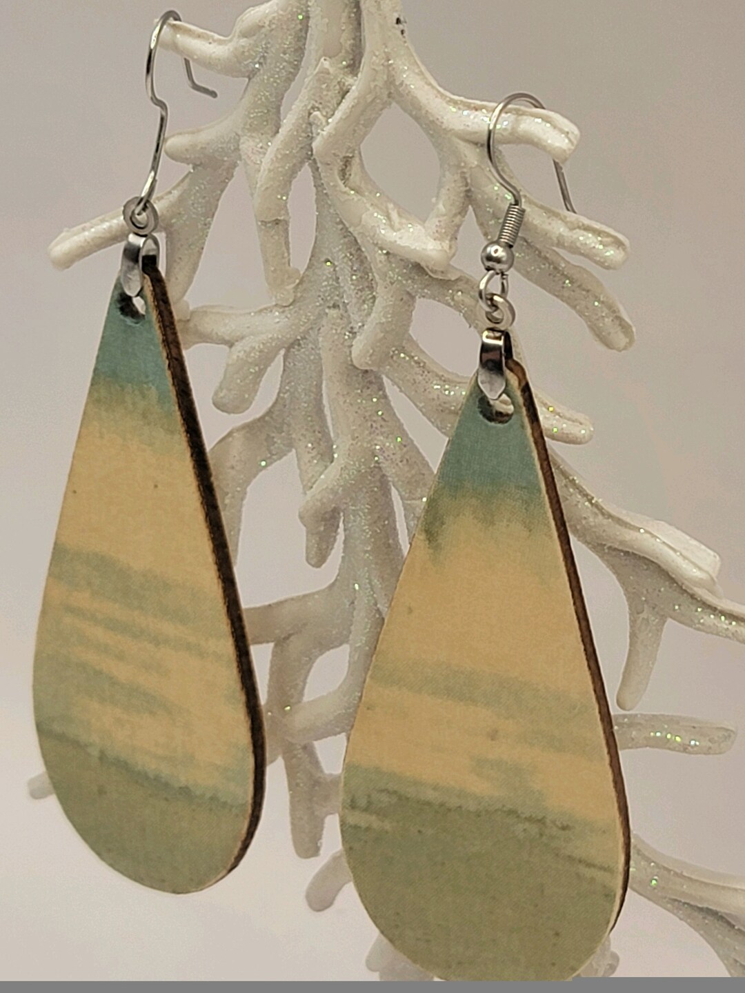 Beautiful Decoupaged Wood Earrings Etsy