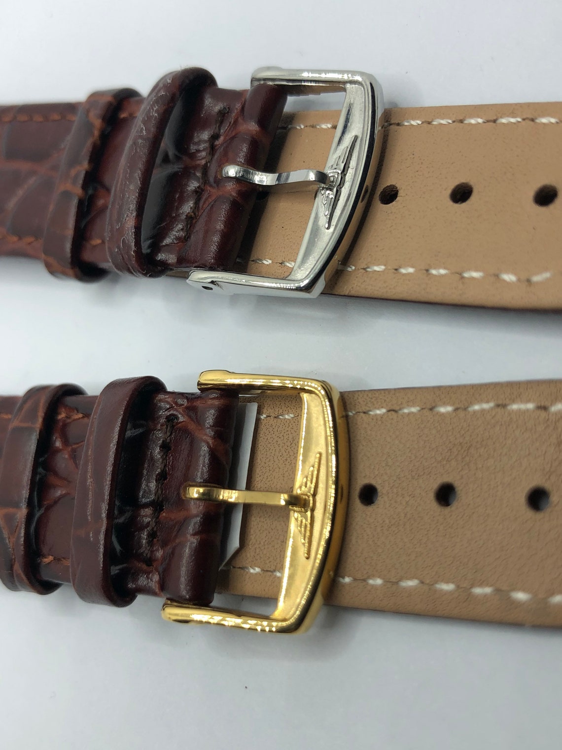 Longines Leather Strap 18mm/20mm Brown Leather Strap With Gold Etsy
