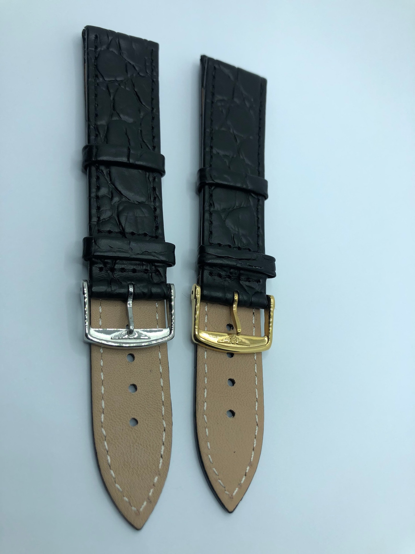 Longines Leather Strap 18mm/20mm Black Leather Strap With Gold Etsy