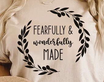 Fearfully Wonderfully Made SVG: Christian Bible Verse (SVG, PNG)