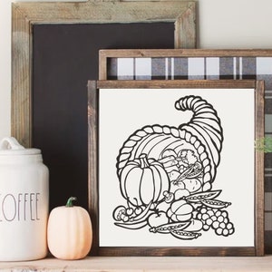 Thanksgiving Cornucopia SVG: Fall Harvest Clipart (Digital Download)