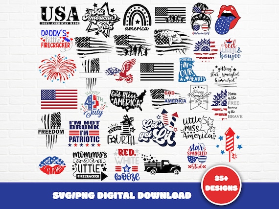 Patriotic SVG Bundle: 4th of July, Memorial Day Designs (SVG, PNG)