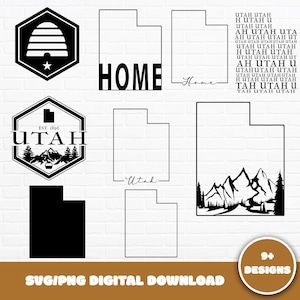Utah SVG Bundle, Utah State SVG, Salt Lake City Svg, United States Svg, Utah Outline, Vector Silhouette, UT Svg, State Clip Art