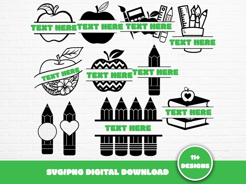 Scool Box Svg Teacher Monogram SVG Bundle: Back to School Designs (digital Download ...