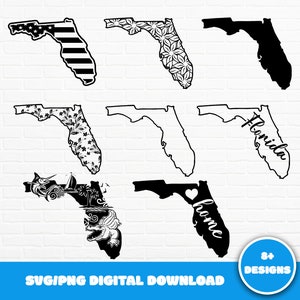 Florida State SVG Bundel, Florida SVG, Florida Home SVG, Florida Outline Svg, Florida Clipart, Vakantie Svg, Patriottisch, Svg Cut Files