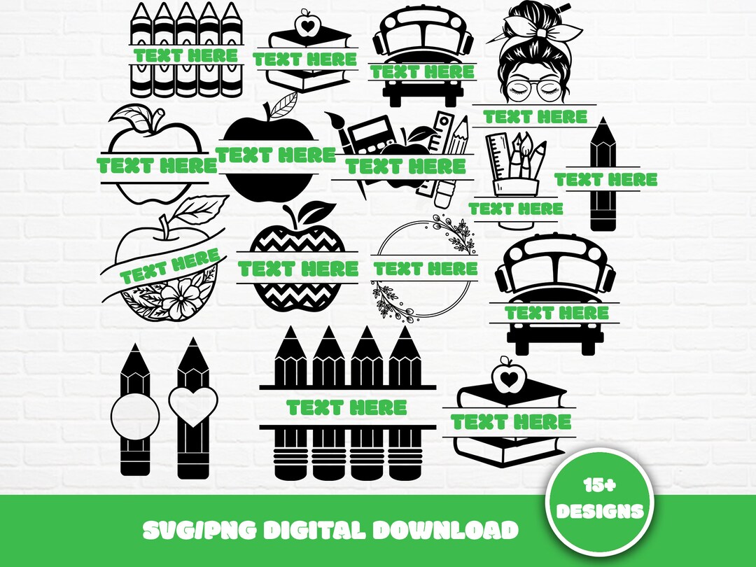 Teacher Monogram SVG Bundle: Back to School Designs (digital Download ...