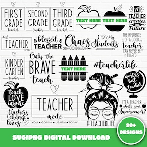 Lehrer SVG Bundle, Hand beschriftet SVG, Lehrer Shirt SVG, zurück in die Schule SVG, Schule SVG, Lehrer Zitate SVG, Lehrer Png