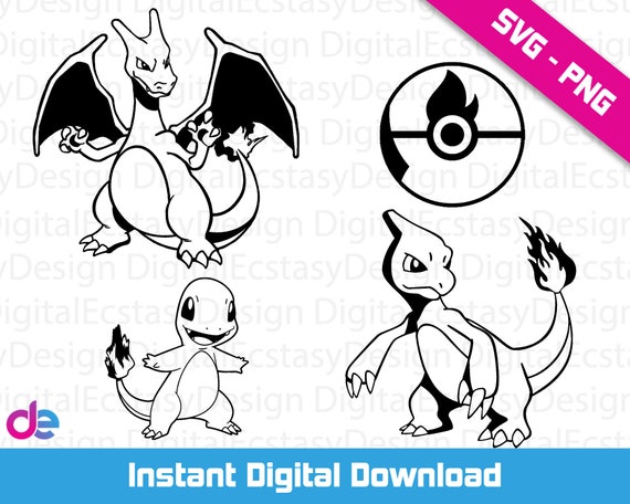 Download Pokemon Svg Bundle Charmander Charmeleon Charizard And Etsy