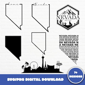 Nevada SVG bundel, Nevada State SVG, Las Vegas Svg, Nevada illustraties, gesneden bestand silhouet, Nevada Home Svg, Nevada overzicht, NV Svg
