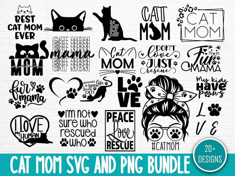 Cat Mom SVG Bundle: Funny Cat Quotes (digital Download) - Etsy