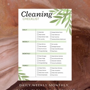 Ultimate Cleaning Checklist,Cleaning,Planner,Printable,Clean,Weekly,Daily,Monthly,Yearly Cleaning Checklist, Declutter Your Home, Chart