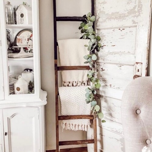 Large Custom Hanging Blanket Ladder Wall Mount or Ceiling Etsy