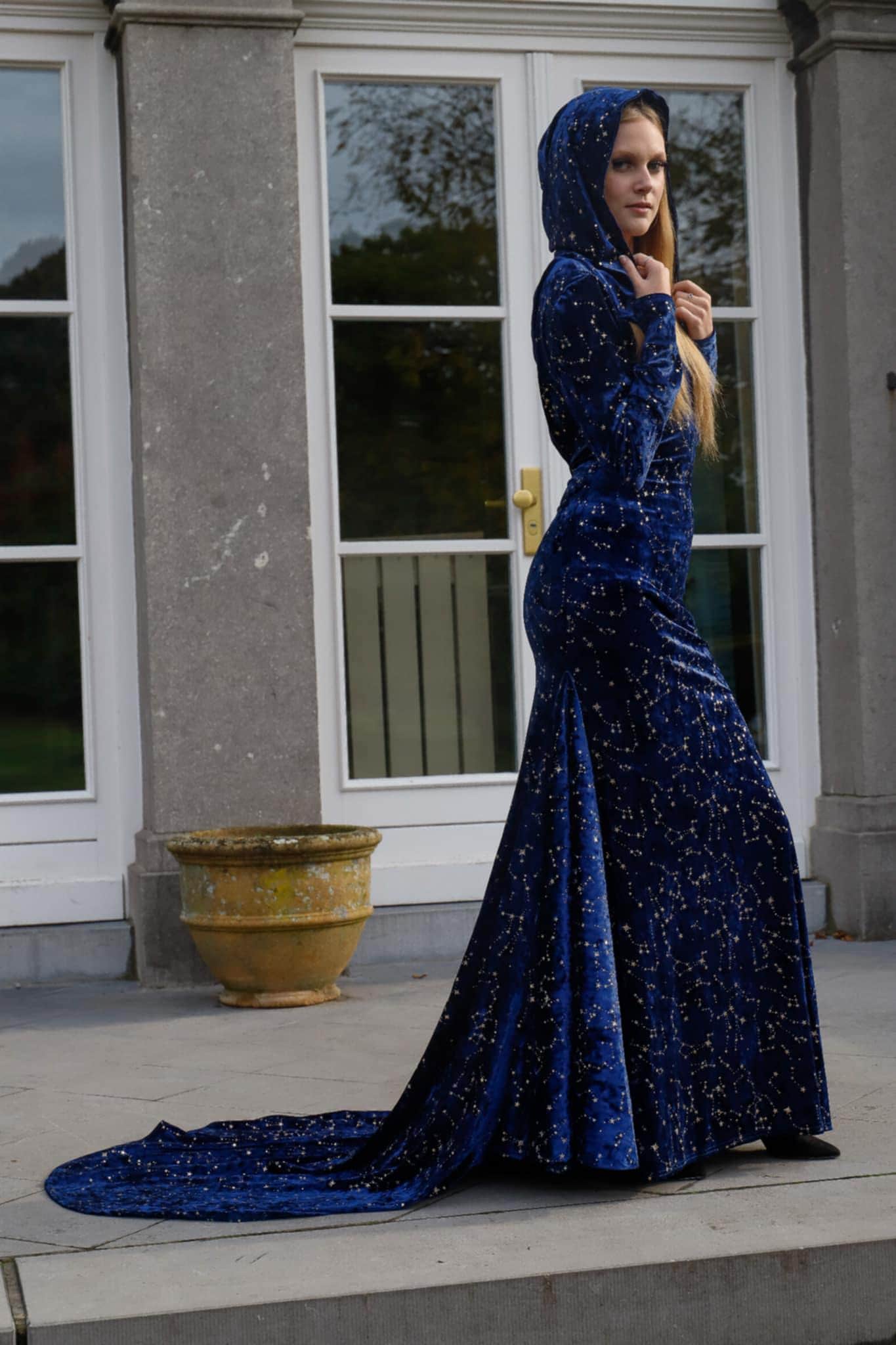 Midnight Blue/galaxy Stretch Velvet Dress - Etsy