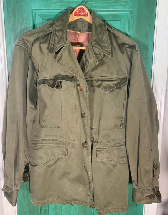 1940/'s Vintage M43 Cold Weather jacket distressed Mens L