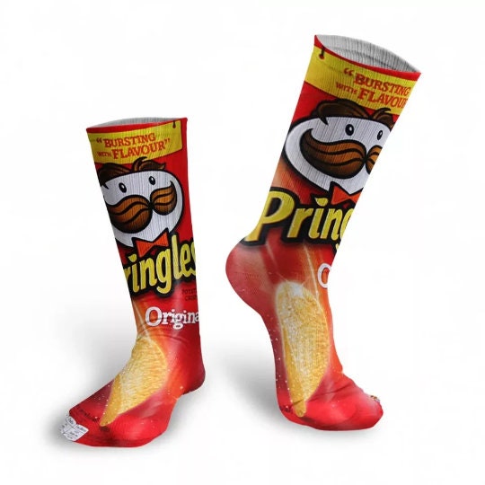 Chaussettes fantaisie Pringles rouges originales cadeau amusant taille unique anniversaire Halloween Deguisements Etsy France