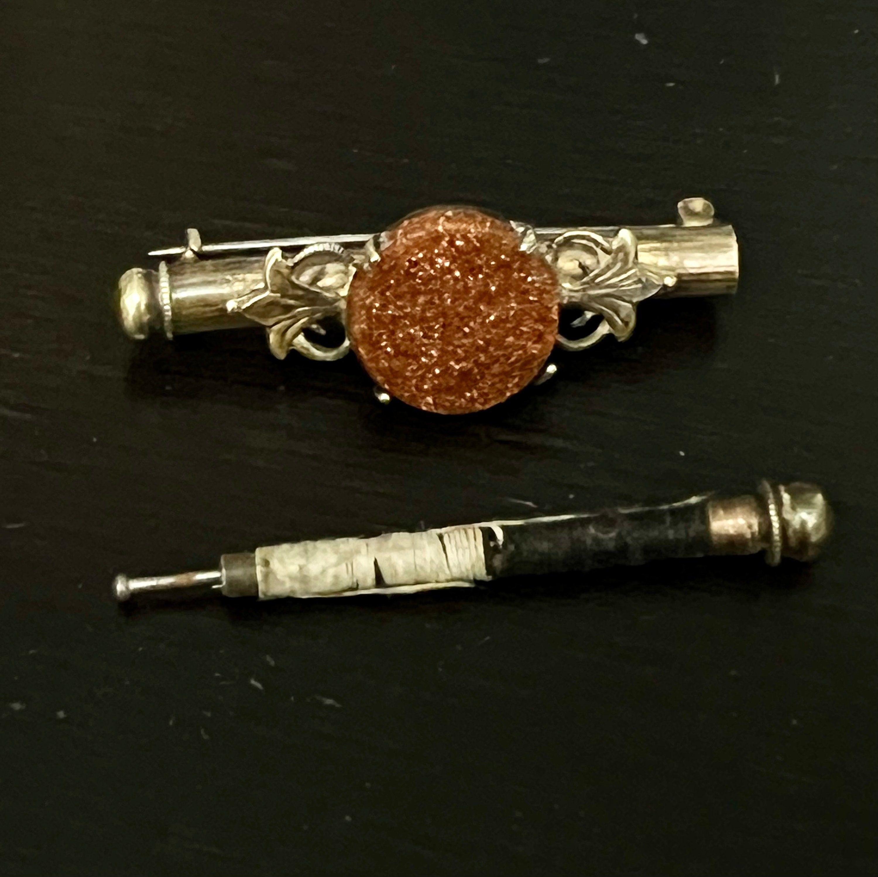 A Very Unusual Victorian Sand Stone Nanny Brooch Inside Had
