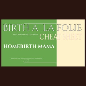 Easy and Effortless Birth Cheat Sheet Home Birth Water Birth Lotus Birth Hypnobirth Natural Painless How I Did It Tips References Pregnancy