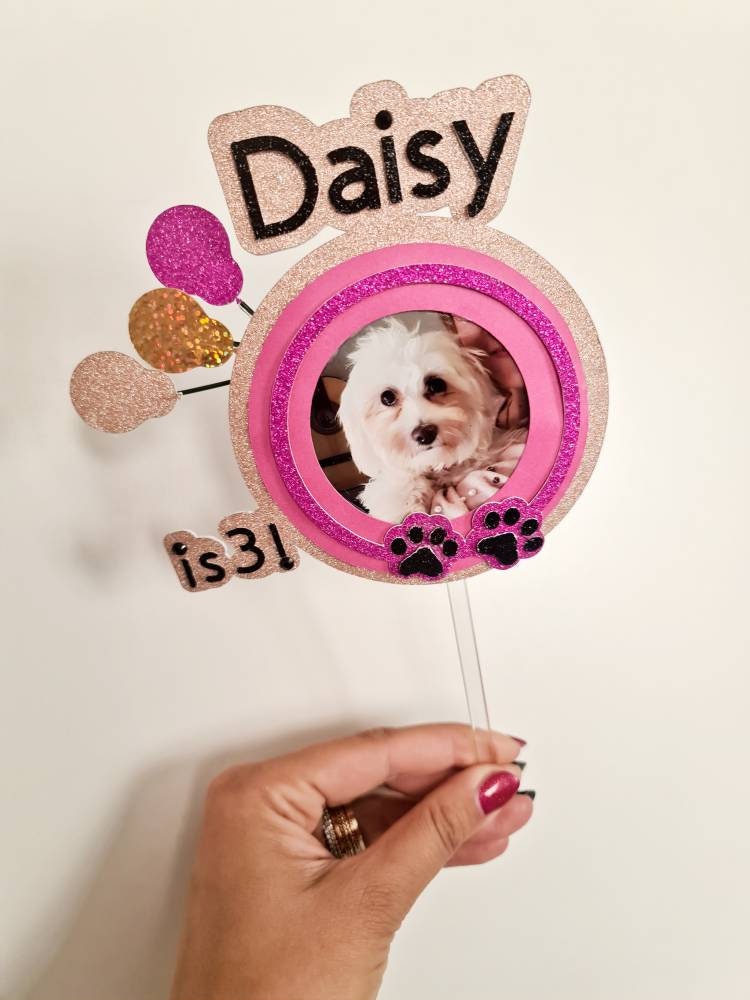 Personalised dog birthday cake topper dog lover dog party Etsy