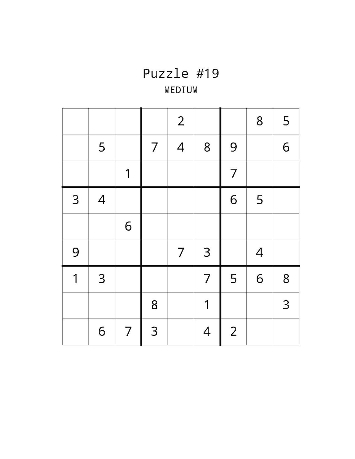 set of 100 sudoku medium level challenge for adult large etsy