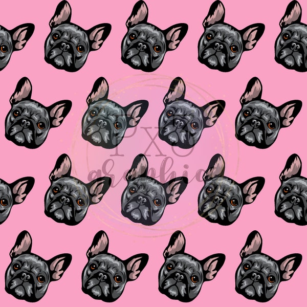 Black frenchie seamless file / seamless paper