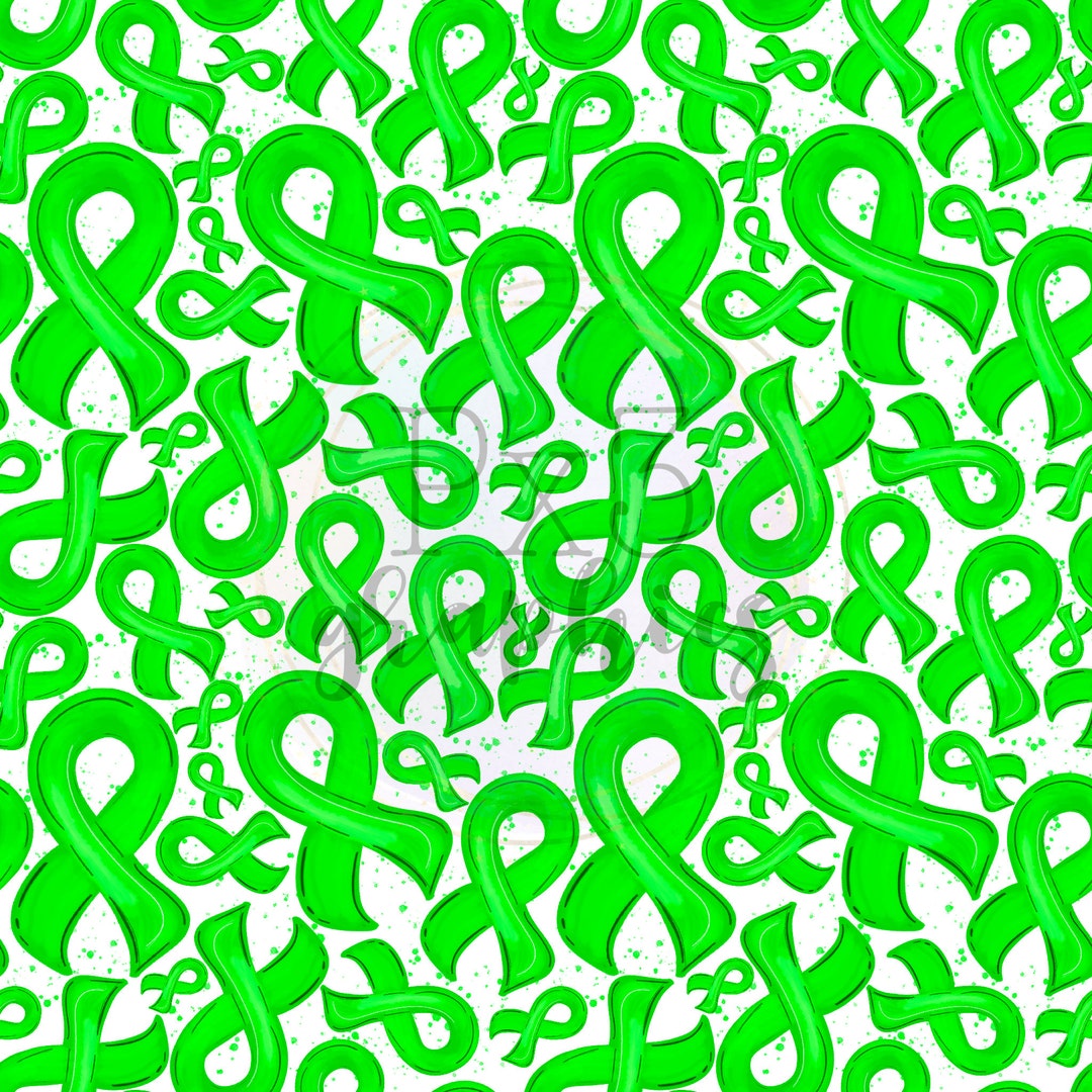 Neon Green Ribbon Awareness Seamless File / Seamless Paper Etsy