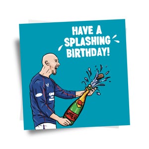 Carte d'anniversaire drôle Rangers FC Vaclav Cerny pulvériser de l'eau - carte de voeux Rangers