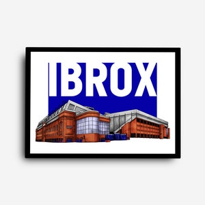 IBROX - Rangers FC Stadium Illustration Print - Scottish Football