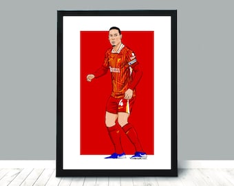 ヴァージル・ファン・ダイク リバプールFC イラストプリント
