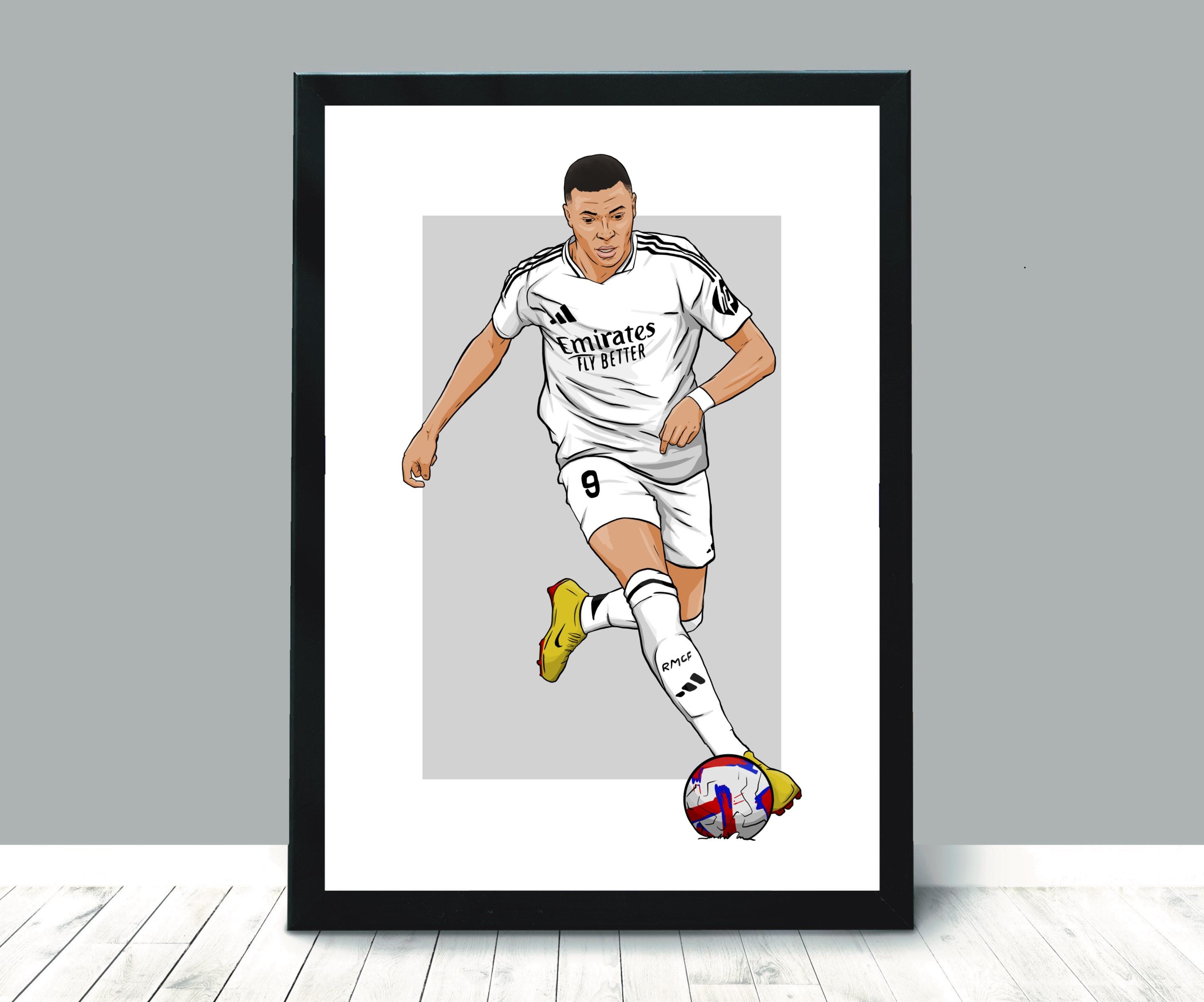 キリアン・ムバッペ レアル・マドリード イラストプリント - サッカー