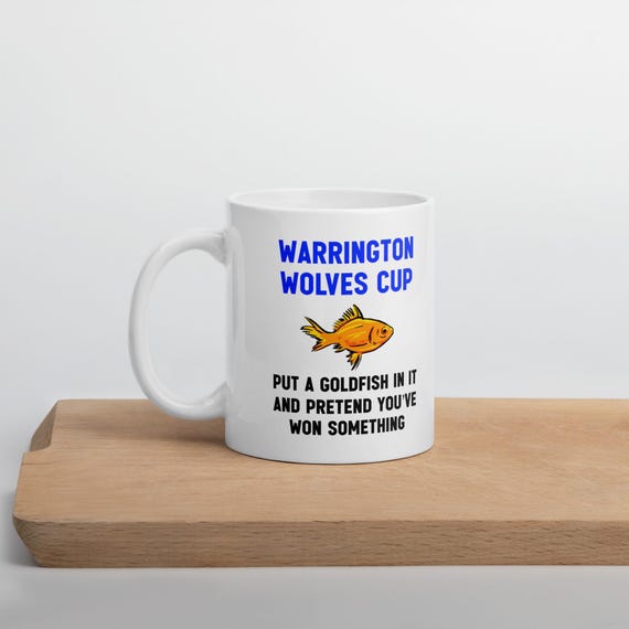 Tazza divertente con barzelletta sui Warrington Wolves da 11 once - Rugby League - Italia