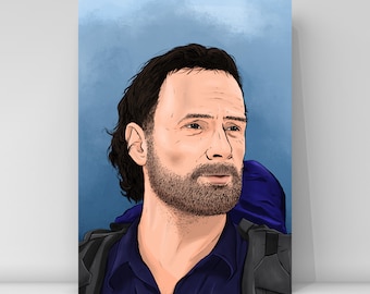 Andrew Lincoln - Rick The Walking Dead-illustratie