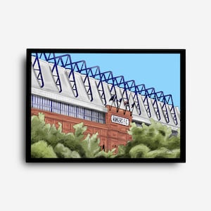 IBROX - Rangers FC Stadium Illustration Print - Scottish Football