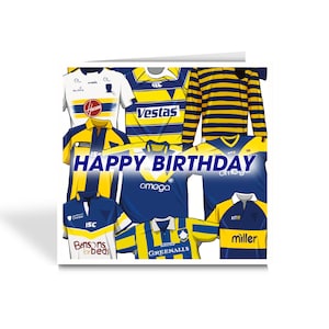 Carte d'anniversaire sur le thème Warrington Wolves Shirts - Ligue de rugby