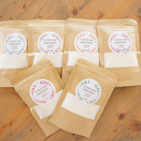 Six 2oz Sample Packs (24 Loads) All Natural Eco Friendly Laundry Detergent