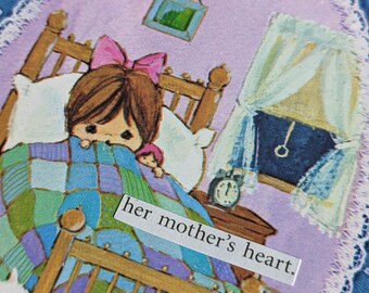 MOTHER'S DAY Handmade greeting card, upcycled card, blank inside