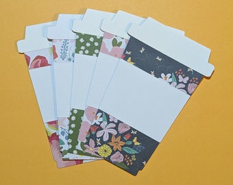 Large coffee cup paper die cuts in floral prints ~*~ SET OF 5