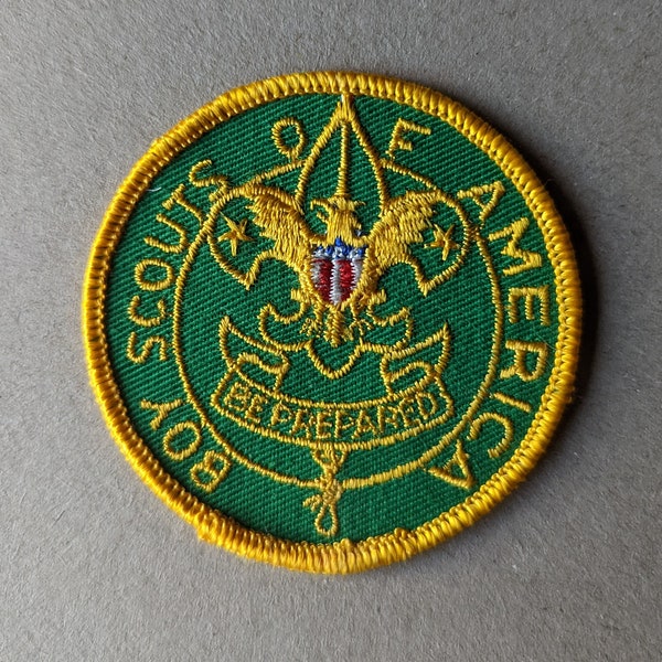 Vintage Boy Scouts of America Be Prepared yellow and green 1960s patch
