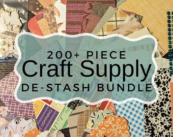 Craft Supply De-Stash Bundle, over 200 pieces of craft items per box with free Priority Mail Shipping