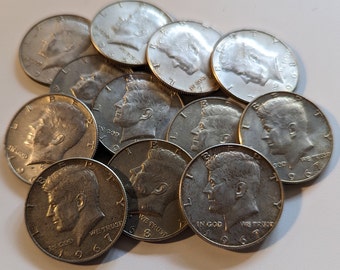 Vintage 1960s John F. Kennedy half dollars, price is for ONE