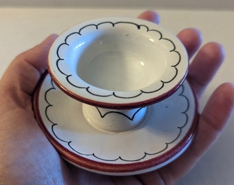 Vintage Italian egg cup, hand painted, cute to use as a ring dish or trinket dish