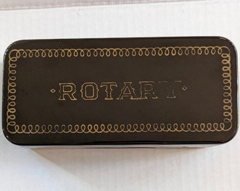 Vintage black metal Rotary sewing foot box -- box only