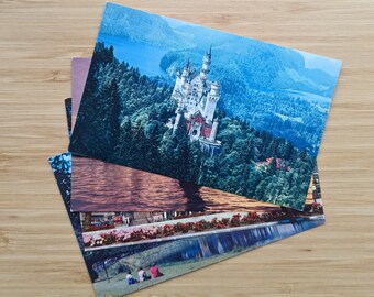 Vintage Pan Am travel postcards, set of 4 -- England, Germany x 2, Sweden -- Pan American Airlines postcards, great for a travel journal