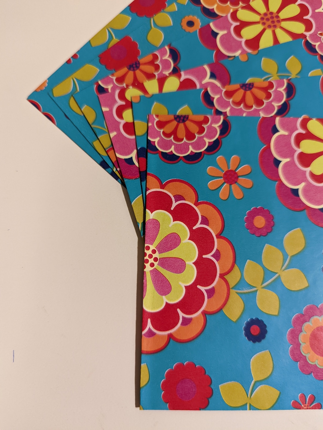 A2 Bold and Bright Floral Envelopes Set of 6 Perfect Etsy