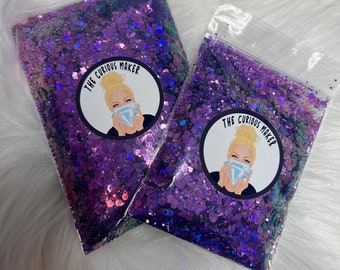 CHUNKY PURPLE RAIN purple blue colour change shift  glitter mix - tumbler resin art festival glitz
