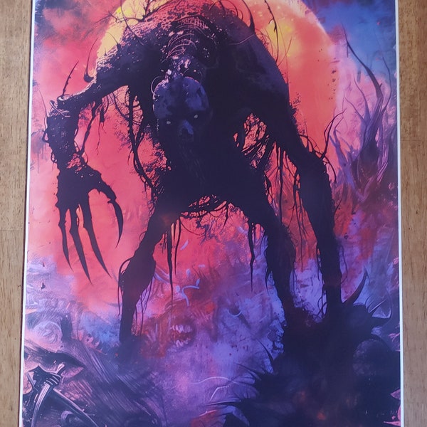 Horror Creature Blacklight Poster 18x24in