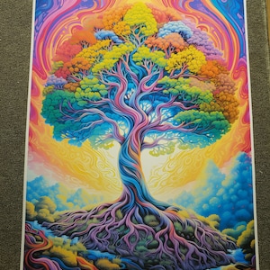 Psychedelic Tree Poster - Etsy